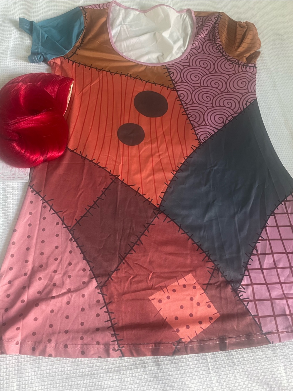 Sally inspired from nightmare before Christmas blouse and wig NEW , XXL.